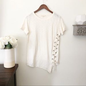 Lovestitch casual short sleeve lace up T-shirt medium new with tags